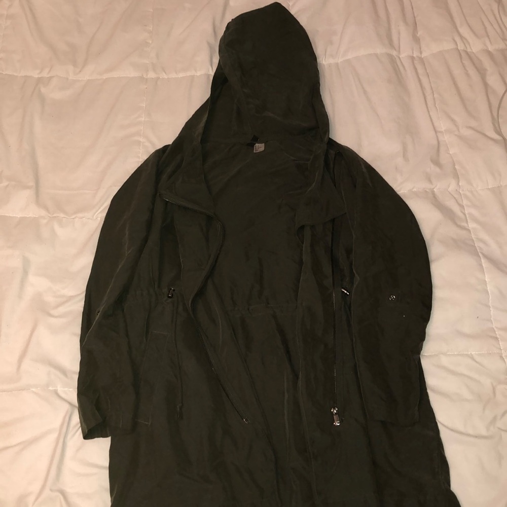 Dark green trench coat